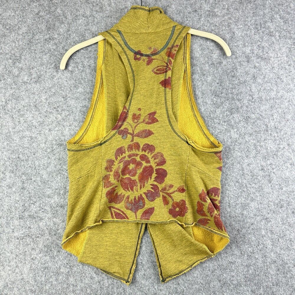 Scrapbook Originals Vest Top Womens M Gold Mustard Yellow Cutoff Sweatshirt Boho - Picture 7 of 11